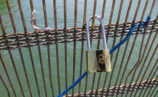 Love lock bridge along the Seine in Paris, France.
